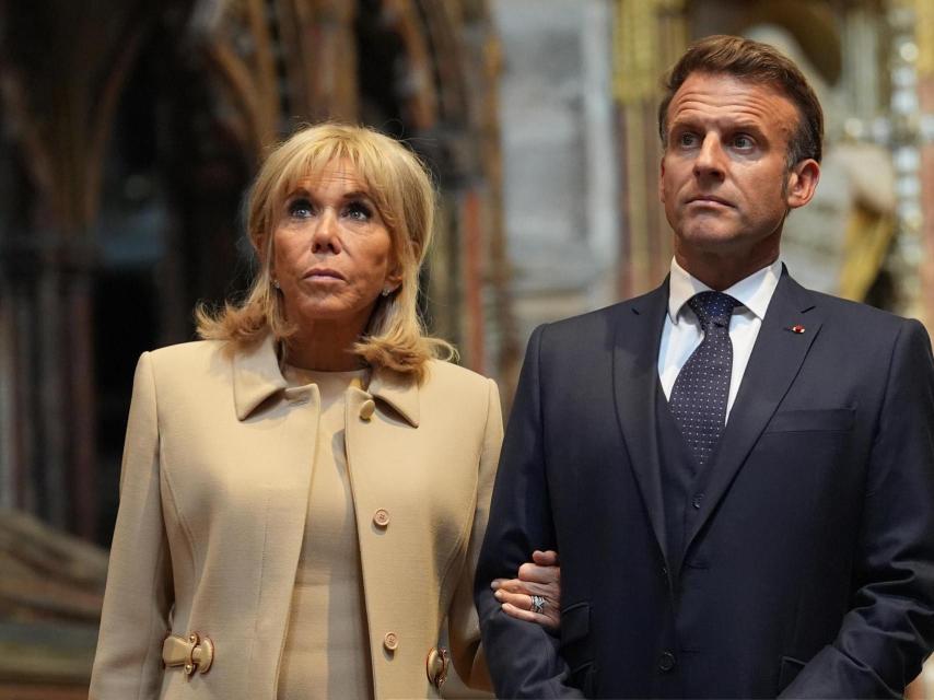 Emmanuel e Brigitte Macron, em foto de arquivo.