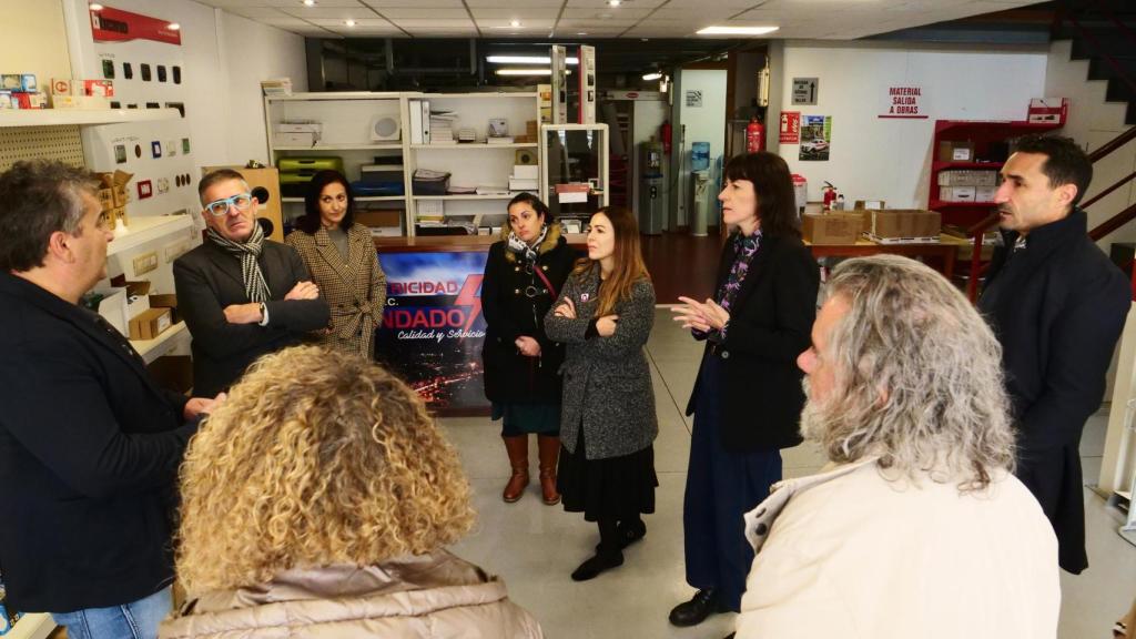 Ana Pontón, en su visita a Salvaterra de Miño.