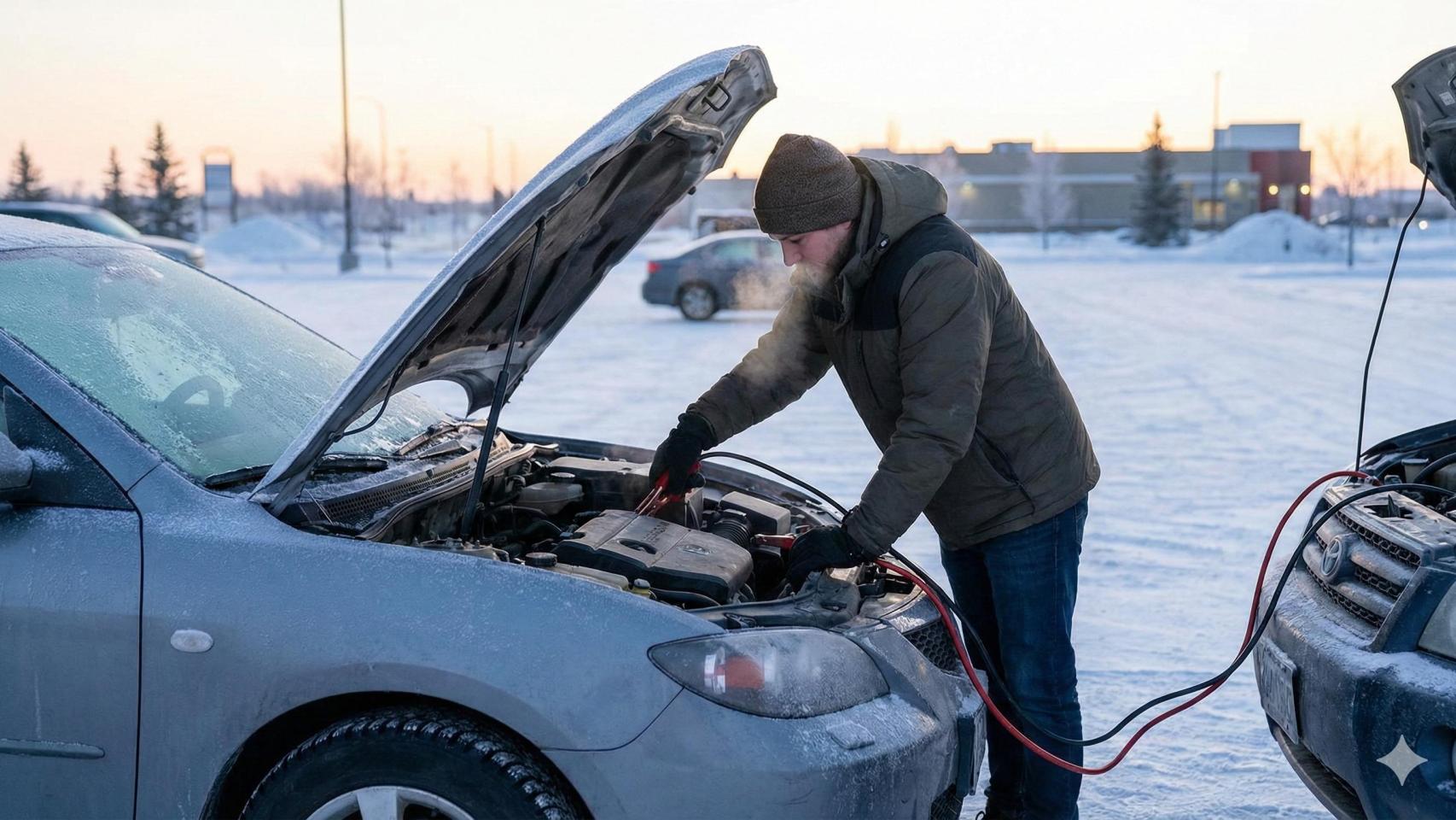 El uso de cables puente es la opción más segura para arrancar el vehículo ante las bajas temperaturas.
