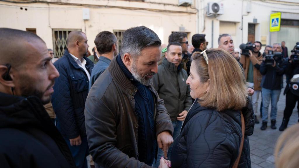 O presidente da Vox, Santiago Abascal, deu as boas-vindas à população de Coria (Cáceres).