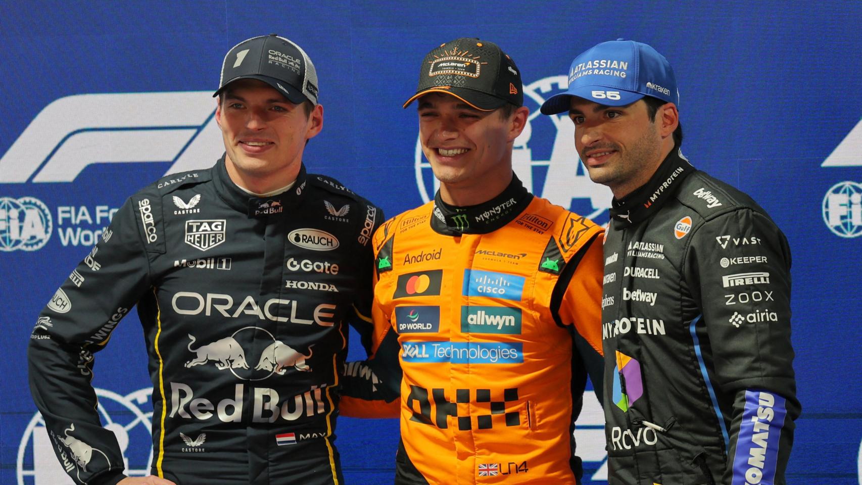 Verstappen, Norris y Carlos Sainz, tras la clasificación del GP de Las Vegas 2025
