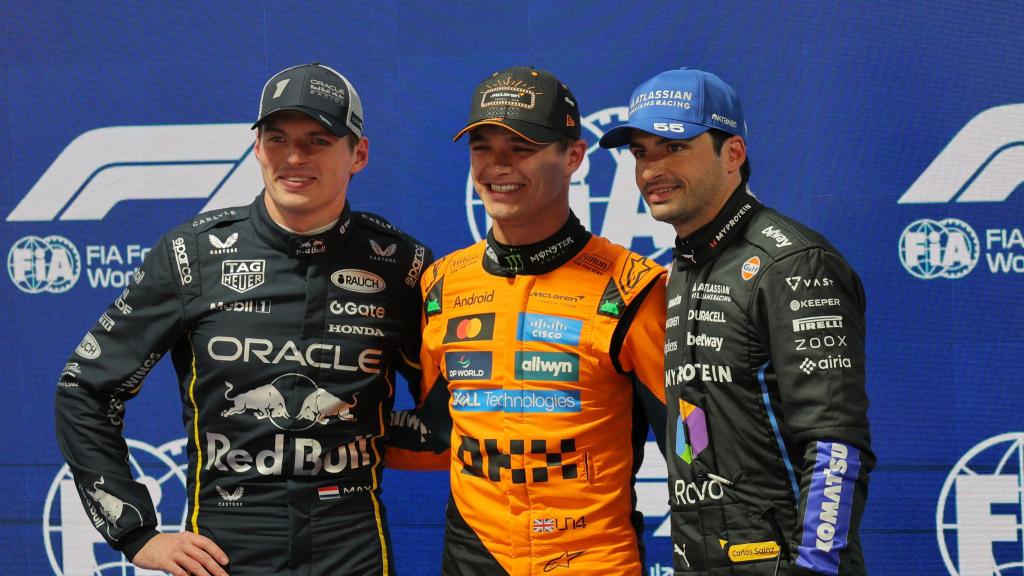 Verstappen, Norris y Carlos Sainz, tras la clasificación del GP de Las Vegas 2025