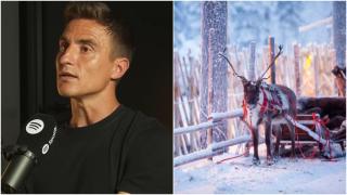 Antonio Reguero, en el podcast 'Offsiders', y una imagen de Laponia