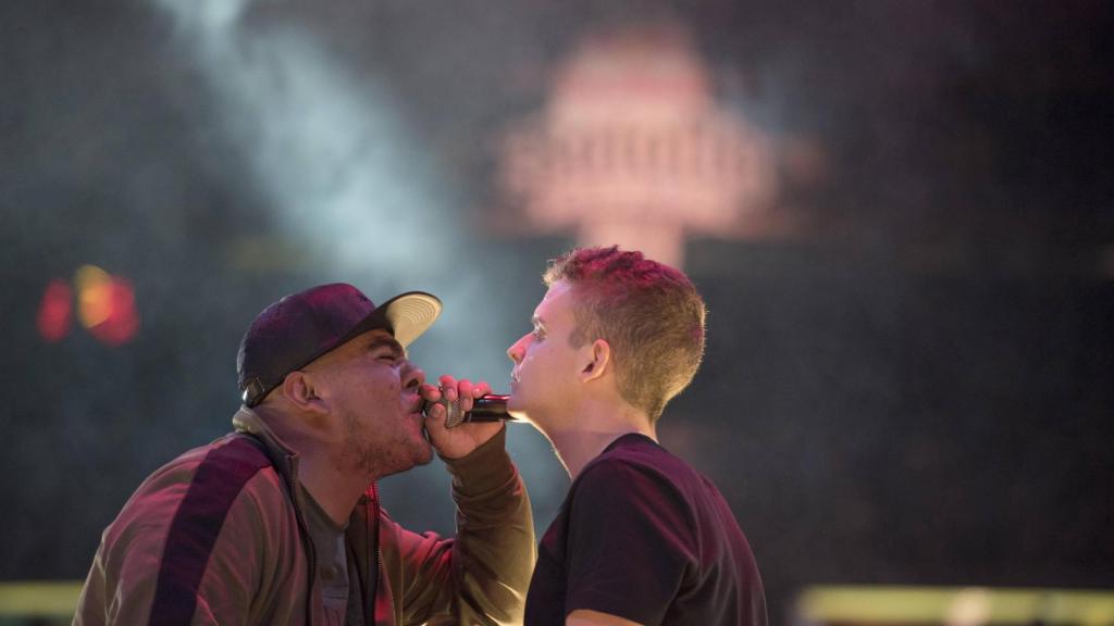 Aczino y Arkano, durante su batalla en México en 2017