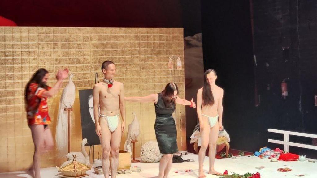 Angélica Liddell durante el estreno de 'Seppuku' en Temporada Alta. Foto: Ximena y Sergio.