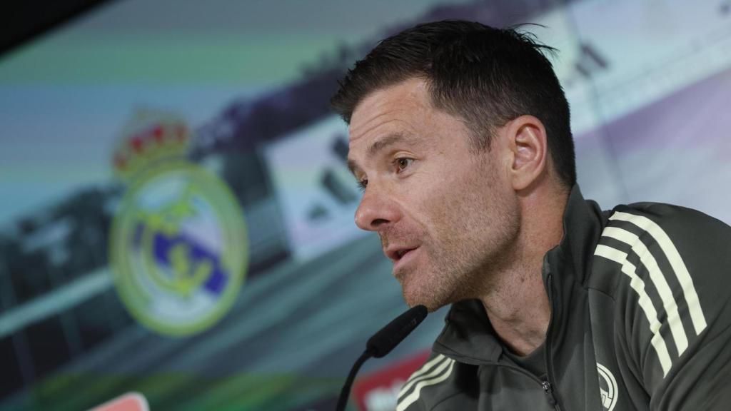 Xabi Alonso, en rueda de prensa con el Real Madrid