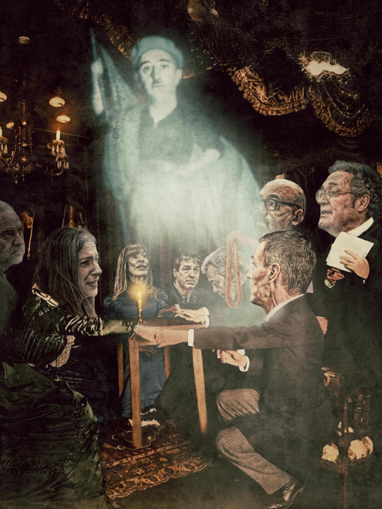 Ilustración de Franco junto a Sánchez.