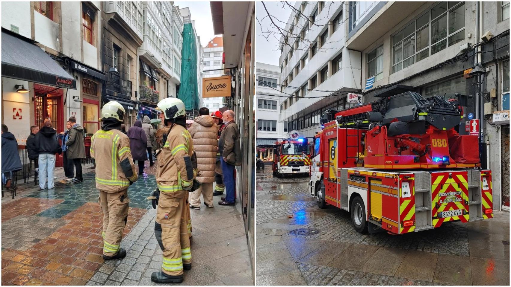 Nuevo incendio en el cableado de un edificio de la calle Olmos de A Coruña