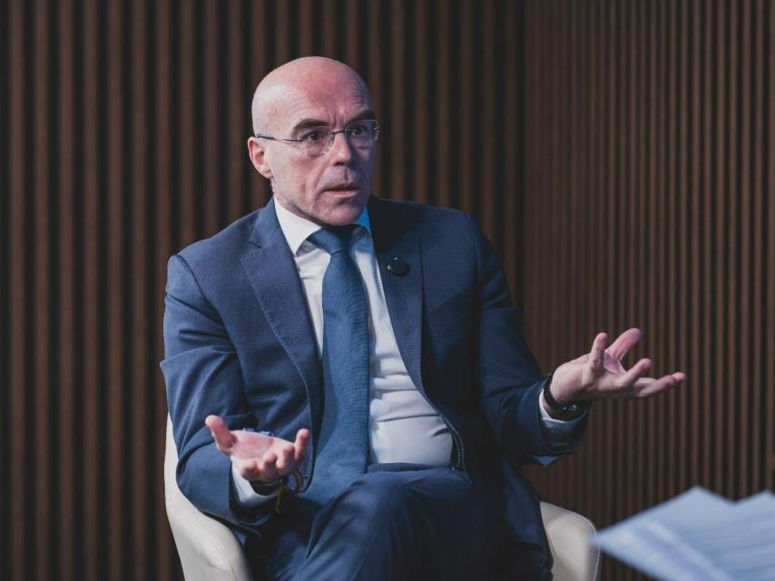 El eurodiputado de Vox Jorge Buxadé, durante su entrevista en EL ESPAÑOL.