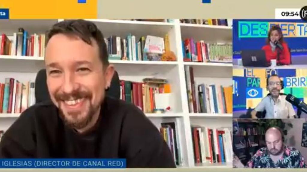 El exvicepresidente Pablo Iglesias, en el informativo matinal de su Canal Red.