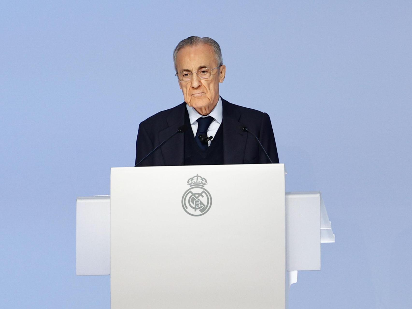 Florentino Pérez, en la Asamblea.