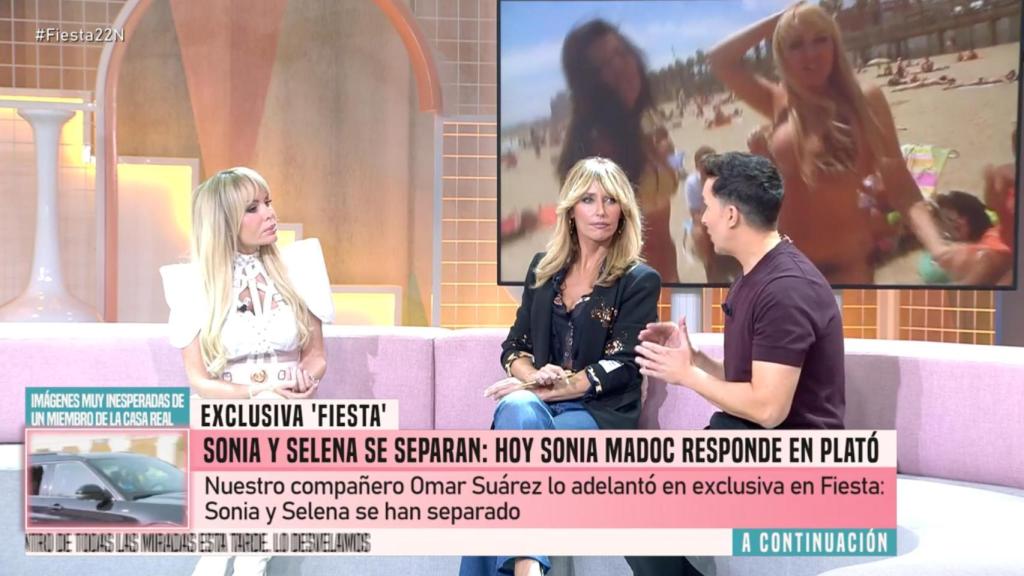 Sonia Madoc, Emma García y Omar Suárez en 'Fiesta'.
