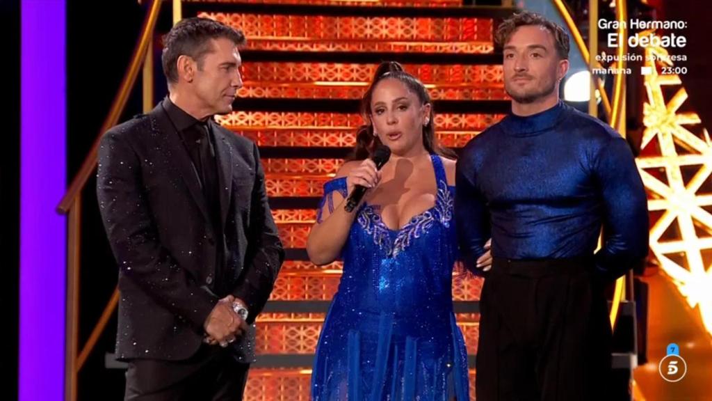 Jesús Vázquez, Anabel Pantoja y Álvaro Cuenca en 'Bailando con las estrellas'.