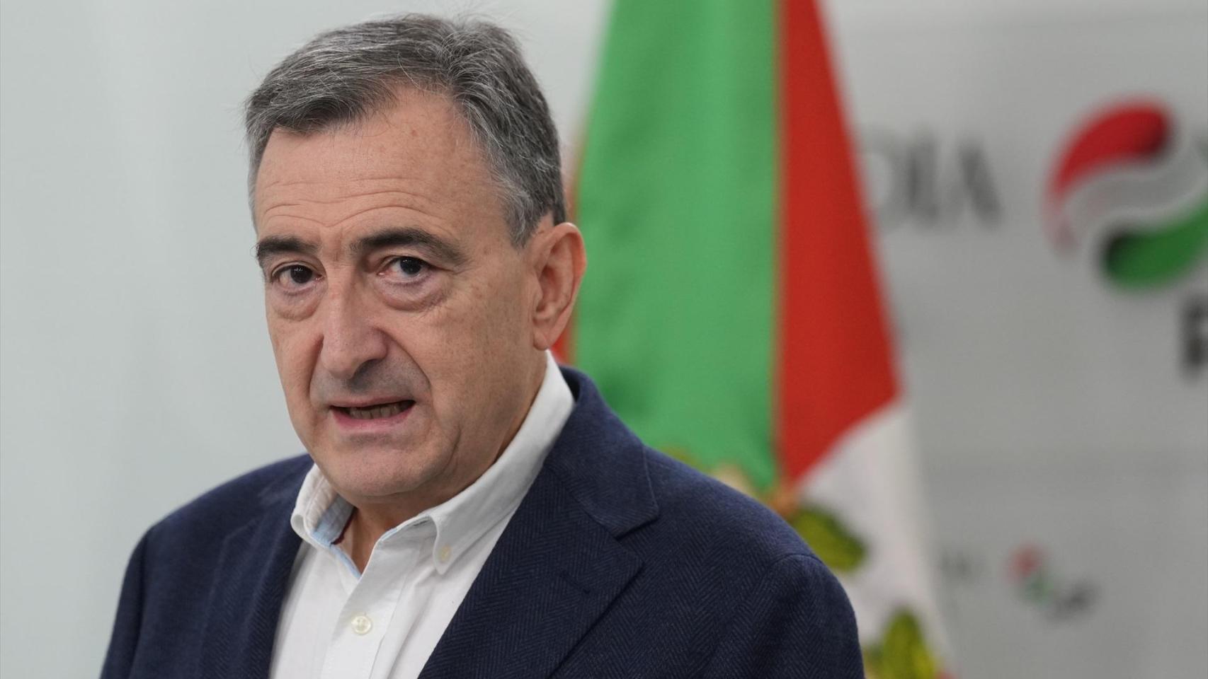 El presidente del PNV, Aitor Esteban, en un acto celebrado el jueves con motivo del 50 aniversario de la muerte de Franco.