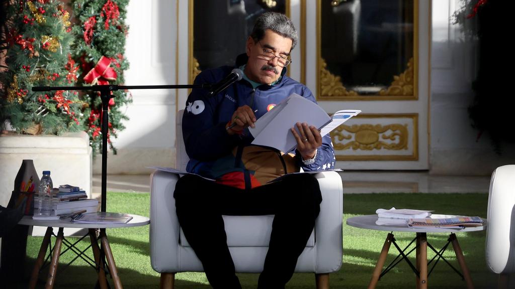 El presidente de Venezuela, Nicolás Maduro, durante un acto en el palacio presidencial de Miraflores