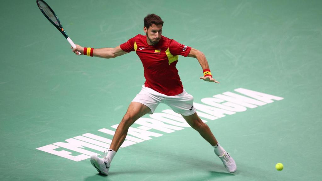 Pablo Carreño, en la final de la Copa Davis ante Matteo Berretini.