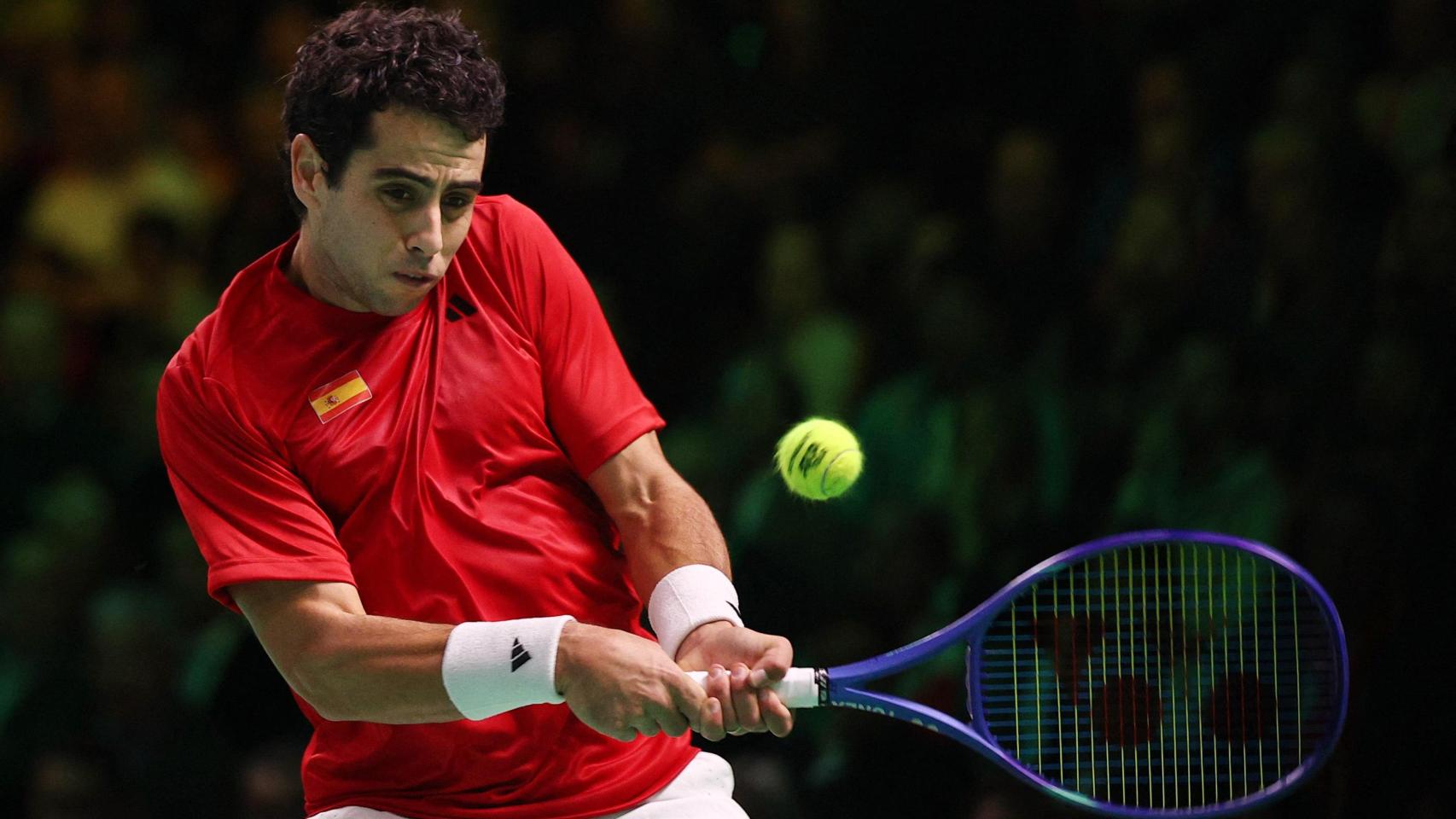 Jaume Munar, en la final de la Copa Davis ante Flavio Cobolli.