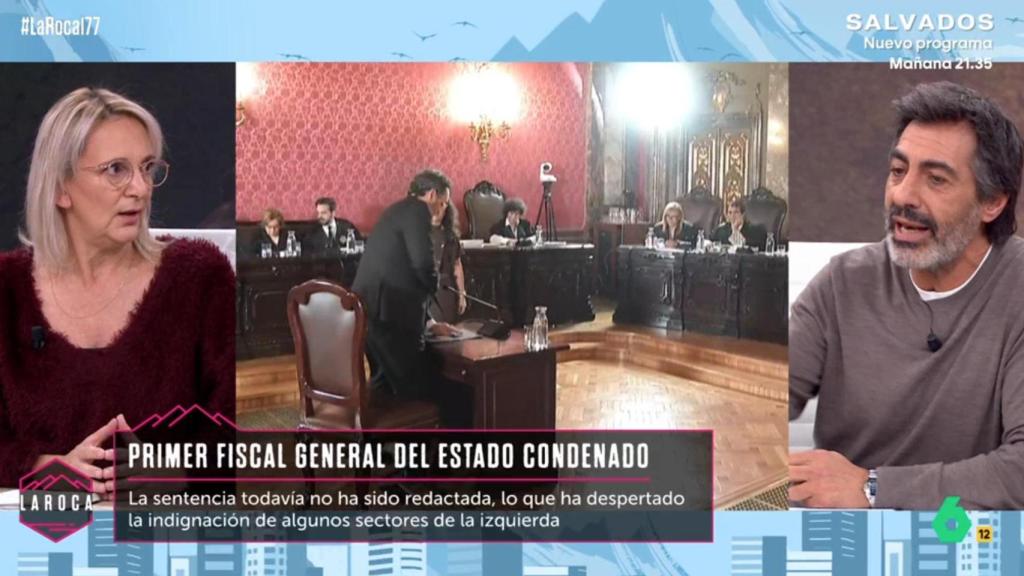 Carolina Bescansa y Juan del Val en 'La Roca'.