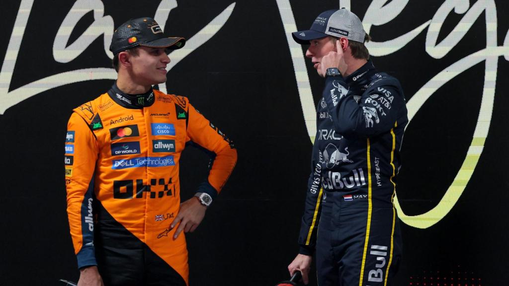 Lando Norris y Max Verstappen, en Las Vegas