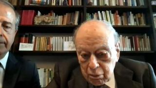 Jordi Pujol, este lunes, desde su casa.