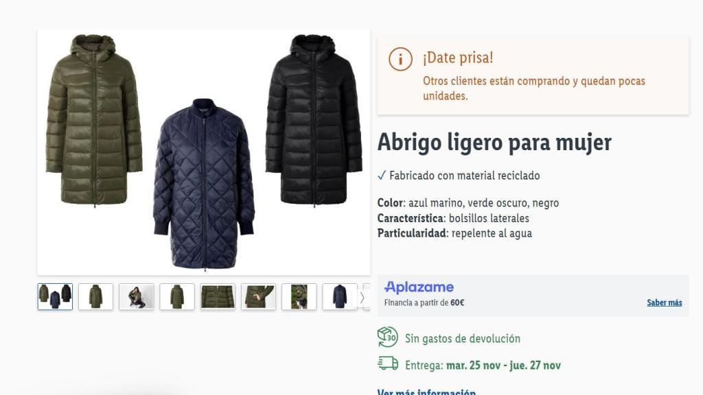 Abrigo ligero para mujer.