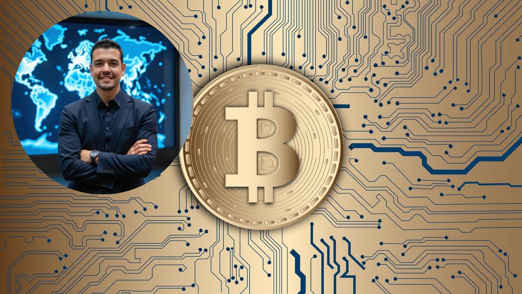 Montaje de Carlos Molinillo con un símbolo del bitcoin (Pixabay)