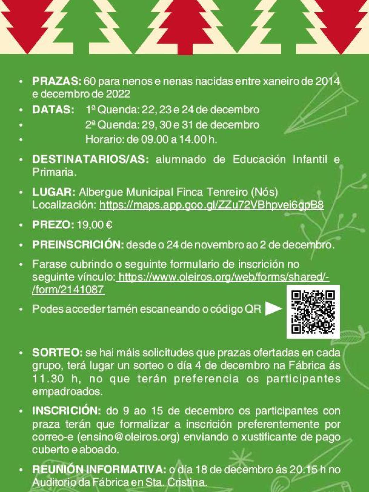 Campamentos de Navidad en Oleiros.