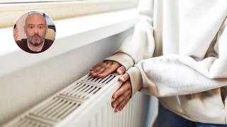 Montaje con una imagen de archivo de una calefacción y una imagen de Jaime Pla.