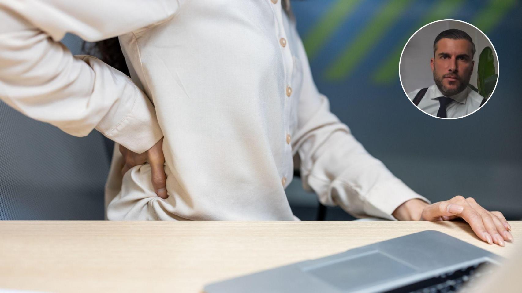 Montaje con una imagen de archivo de una persona de baja y una imagen de Pablo Ródenas.