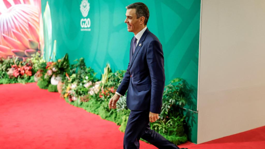 Pedro Sánchez este lunes durante la cumbre del G-20 en Angola.