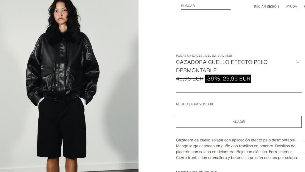 Cazadora cuello efecto pelo. Ref. 4341/781/800