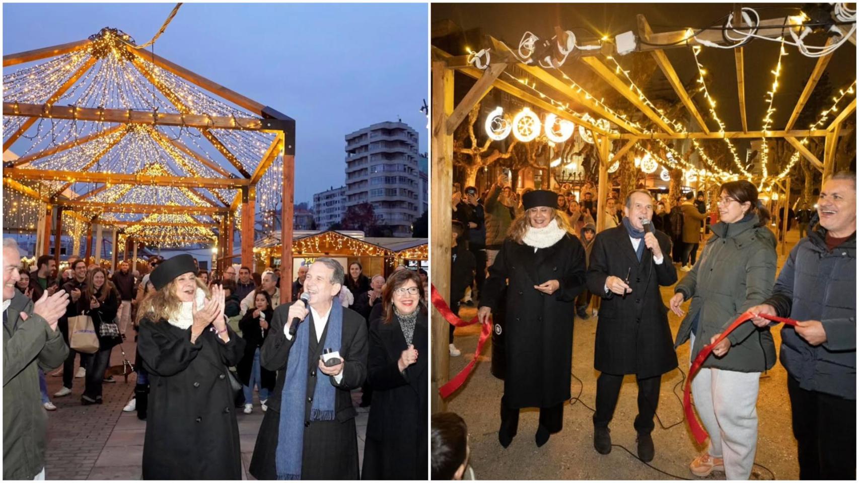 Abel Caballero durante la puesta en marcha de los mercadillos de Vialia y Bouzas.