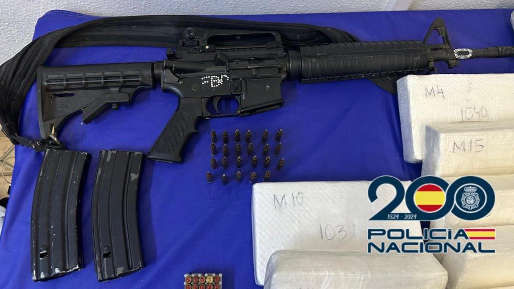 Armas incautadas por la Policía Nacional.