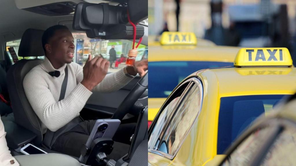 Montaje con una imagen de Lion y una imagen de archivo de un taxi.