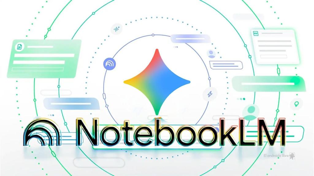 Montaje con los logos de NotebookLM y Gemini