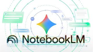Montaje con los logos de NotebookLM y Gemini