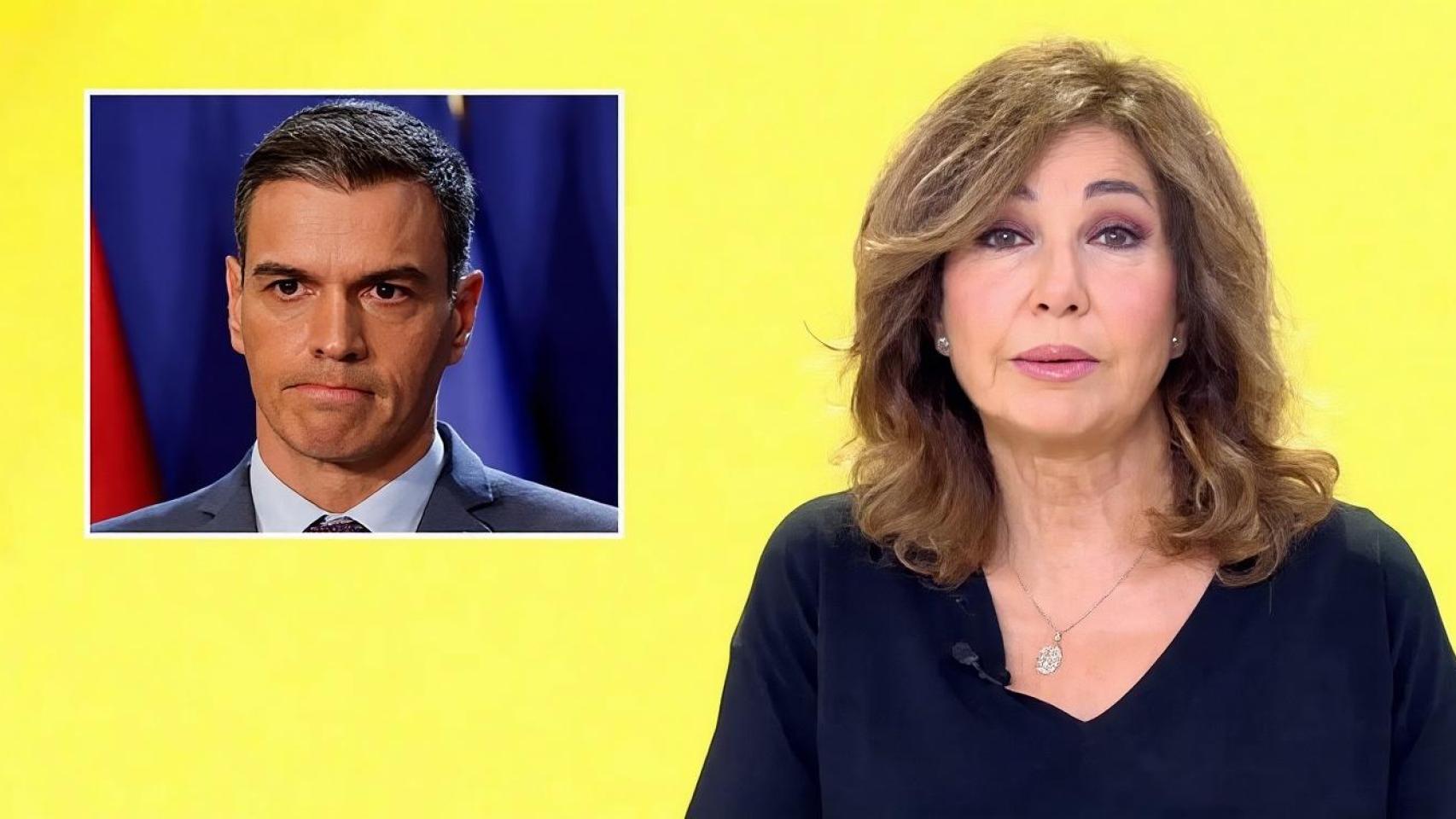 Pedro Sánchez y Ana Rosa Quintana, en un fotomontaje de BLUPER.