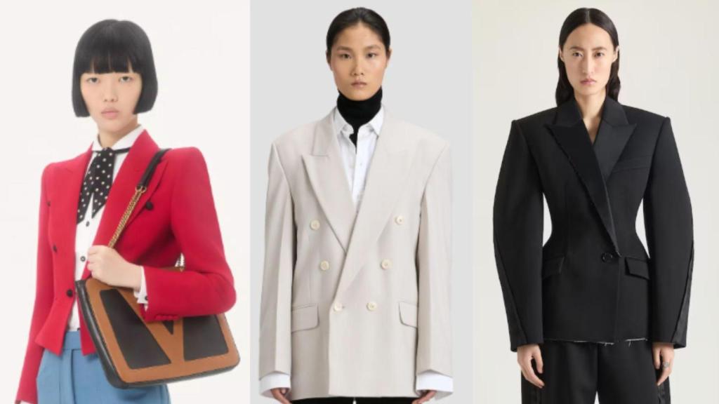Blazers de las colecciones de otoño-invierno de Valentino, Victoria Beckham y Givenchy.