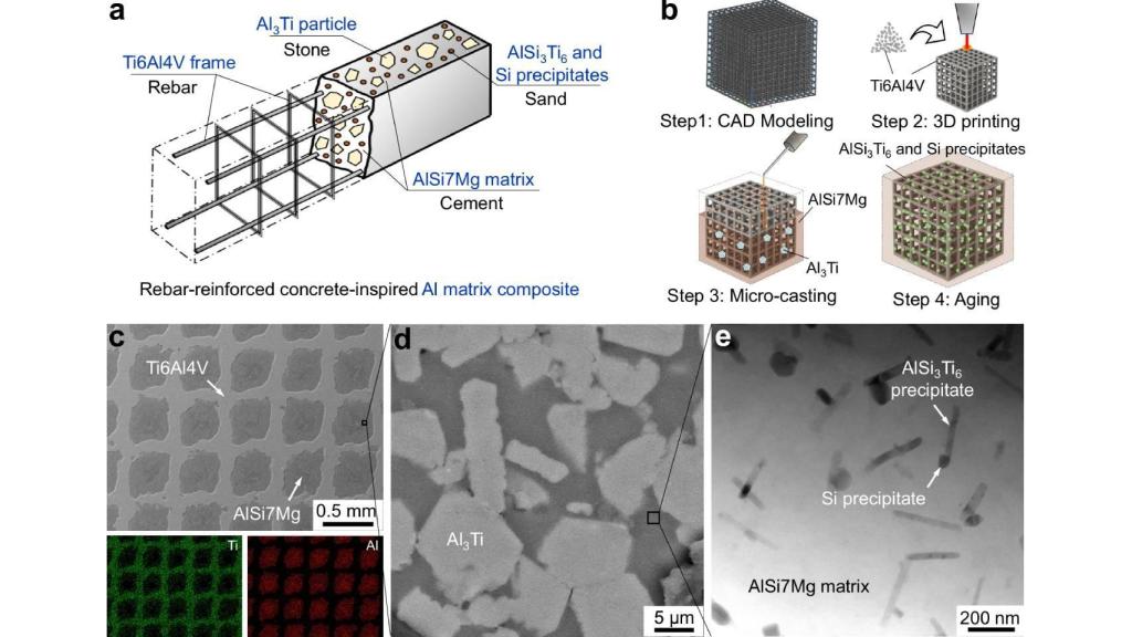 Esquema del nuevo material ultra resistente y ligero.