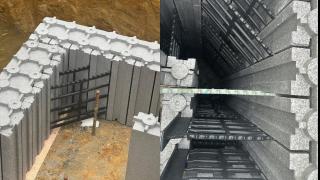 Una obra de una casa con HomeBlock.