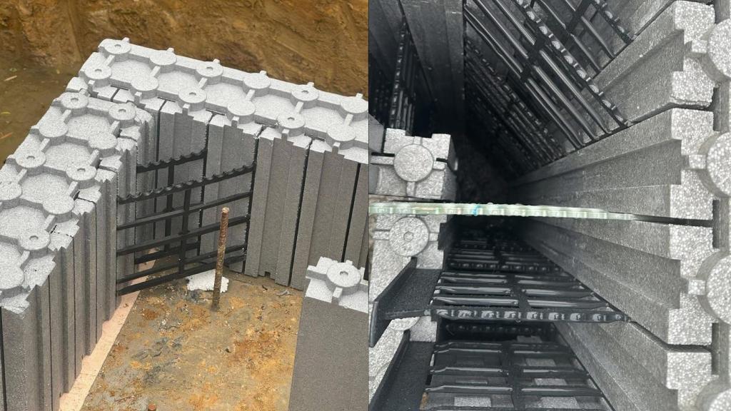 Una obra de una casa con HomeBlock.