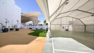 Imagen del patio del colegio San Francisco de Paula.