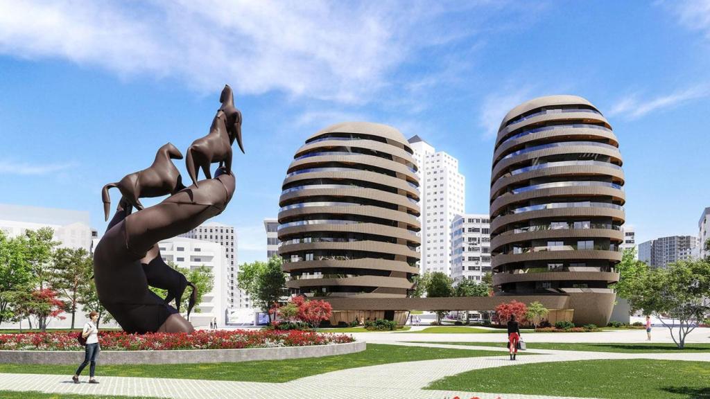 Infografía que permite idear la futura Plaza de España de Vigo.