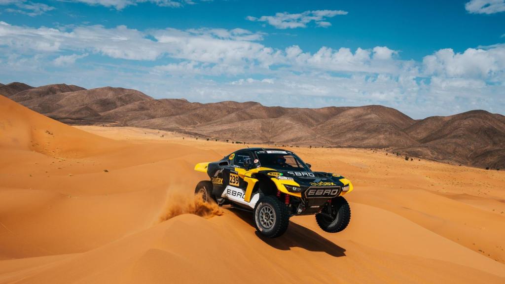 Laia Sanz durante el Rally de Marruecos.
