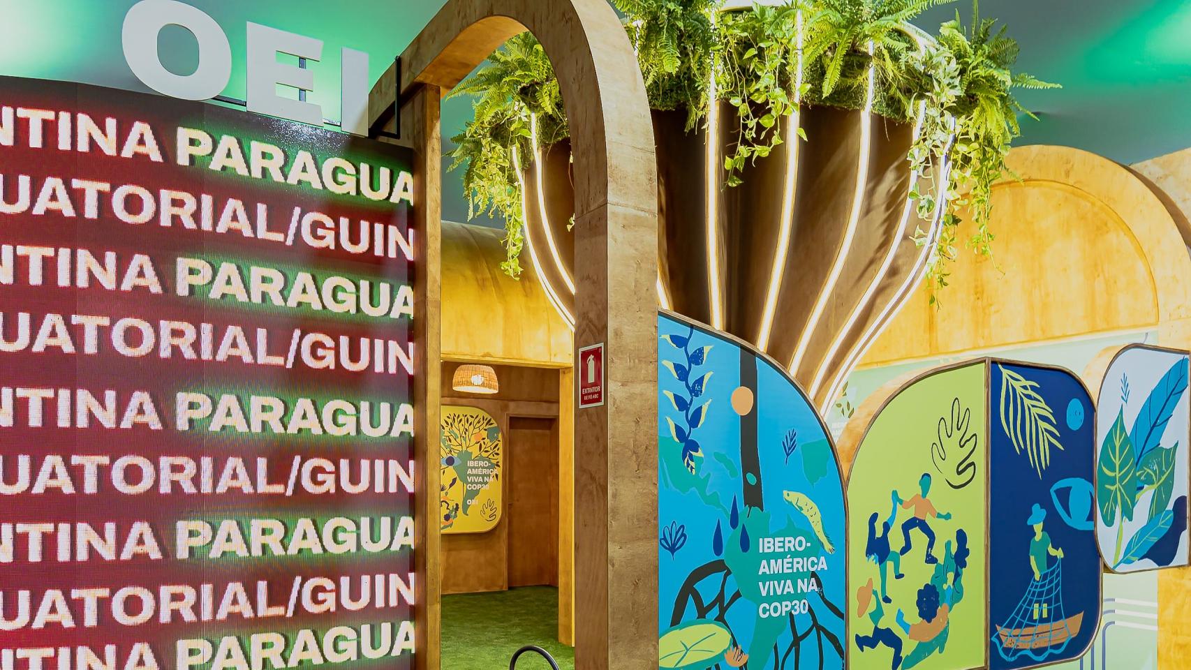 Stand de la OEI en la cumbre del clima de Brasil.