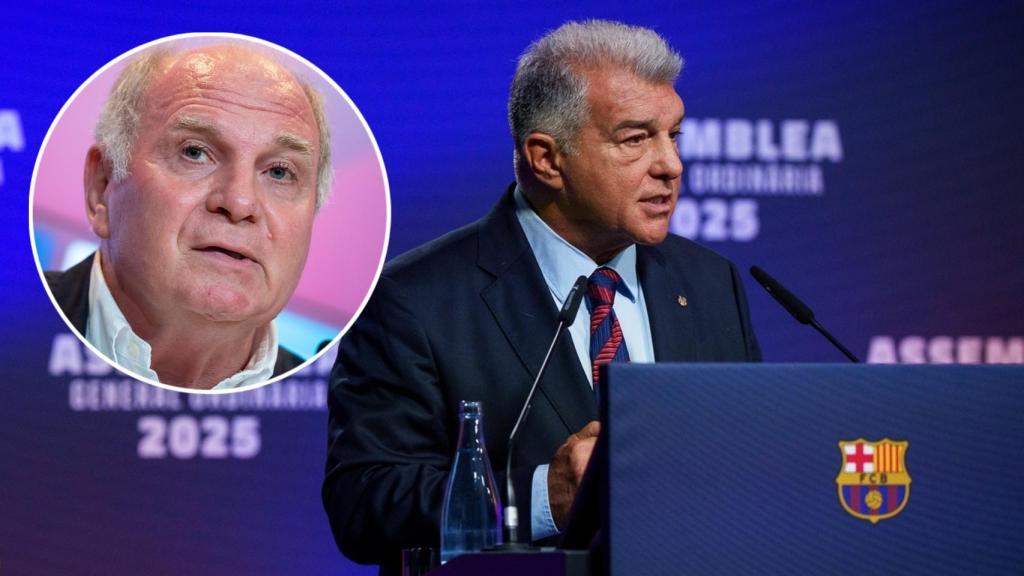 Hoeness y Laporta, en un collage