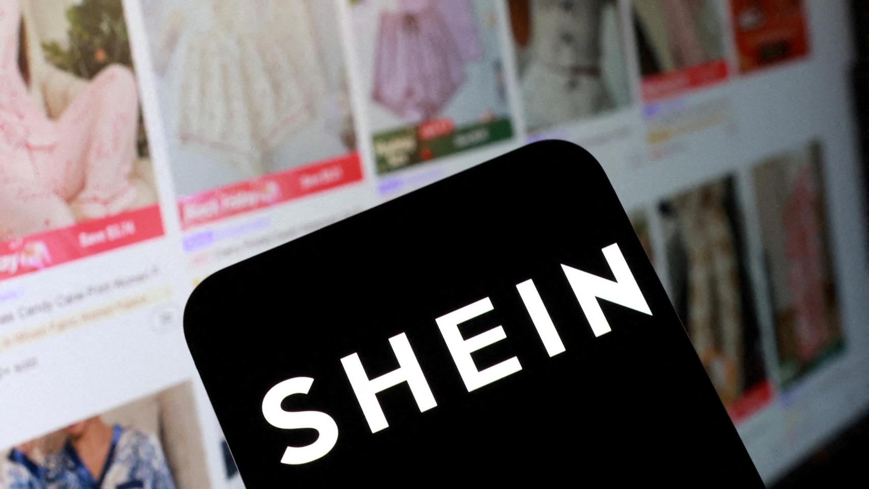 Imagen de la página web de Shein y su logo.