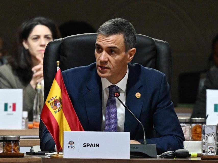 El presidente del Gobierno, Pedro Sánchez, en la Cumbre del G20 en Sudáfrica el pasado domingo.