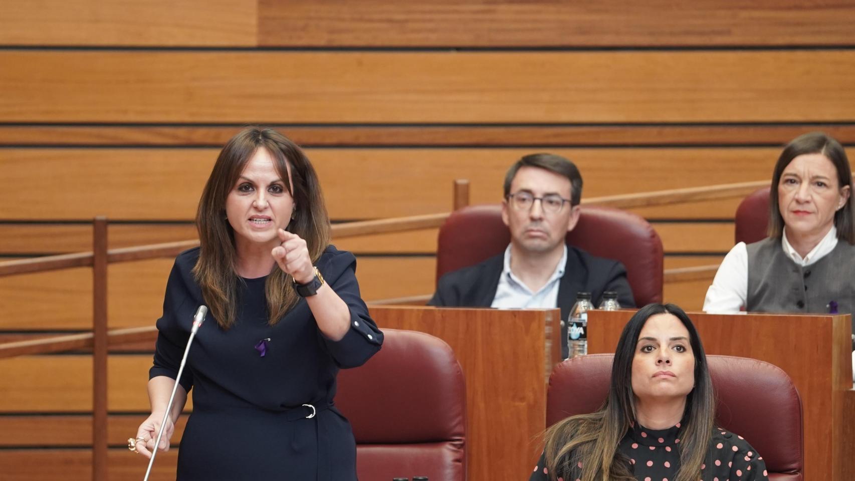 La portavoz del Grupo Socialista, Patricia Gómez, durante pleno de las Cortes