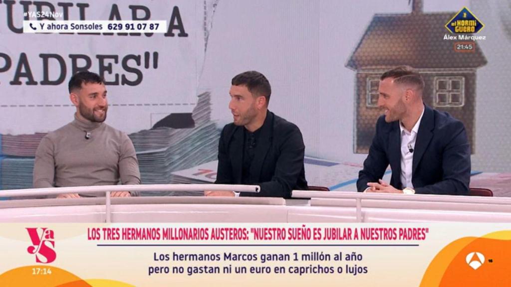 De izquierda a derecha: Fabián, Francisco y Ezequiel Marcos